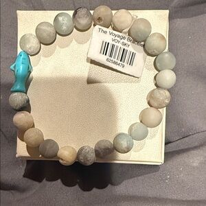 Blue and Gray Beaded Bracelet